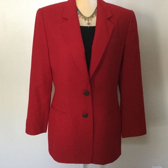 Talbots Jackets & Blazers - Talbots 100% Wool Red Lined Jacket Blazer 8